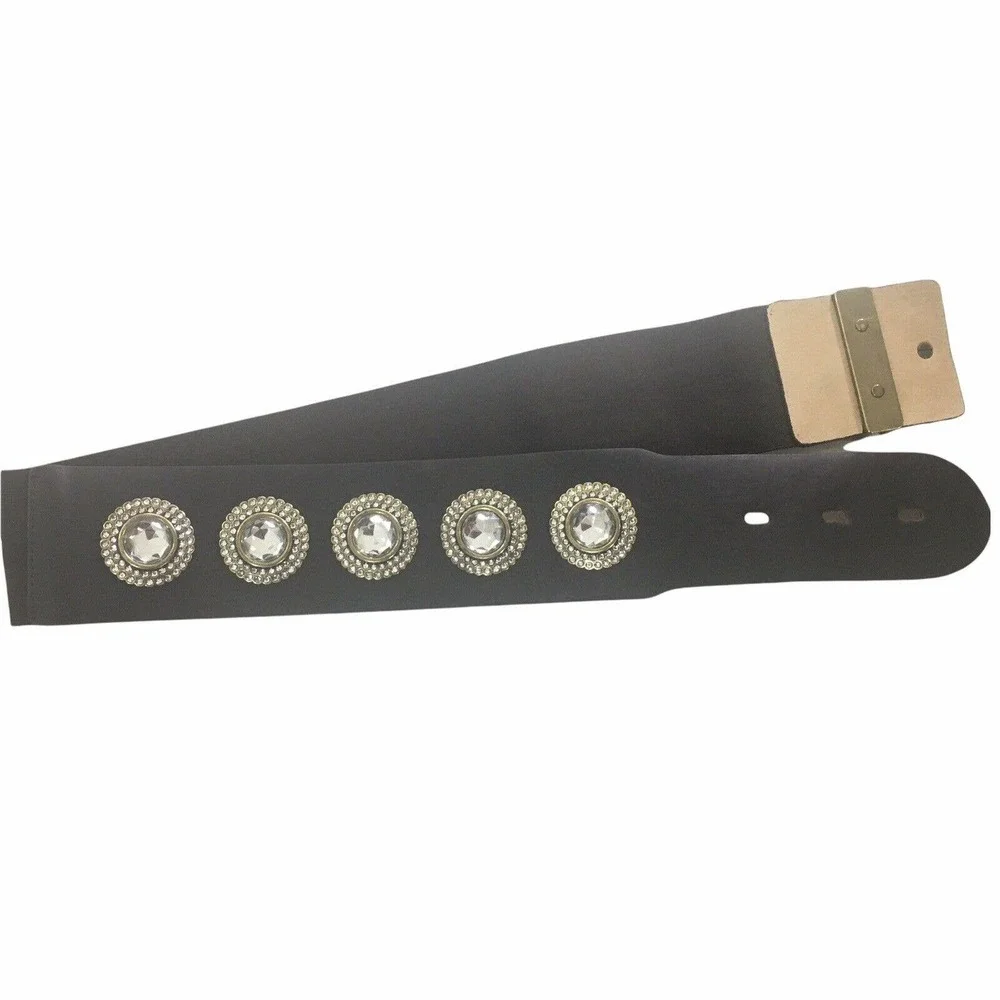 Hot in Hollywood Jeweled Elastic Brown Belt NEW